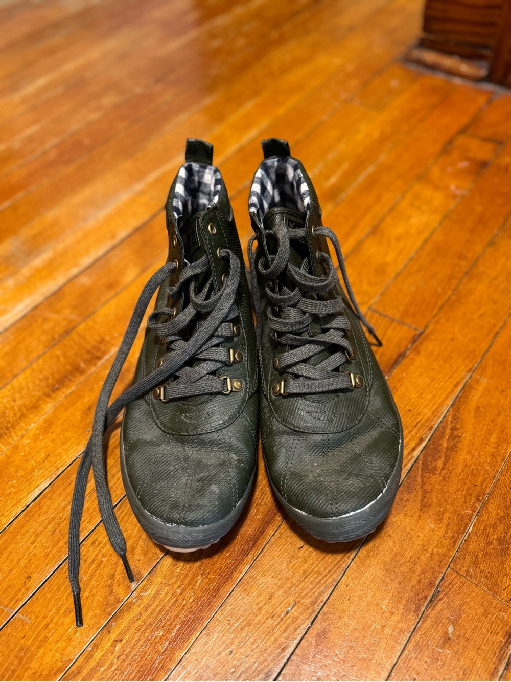 Dark green keds High-Top Lace Sneakers